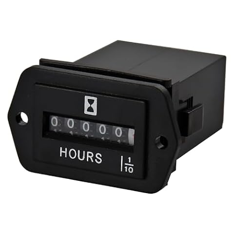 Jayron JR-HM002 AC 110-250 V mechaniczny licznik godzin pracy do urządzeń z napędem prądu przemiennego, takich jak wózek golfowy, generator, ATV, kosiarka i inne urządzenia zasilane bateriami