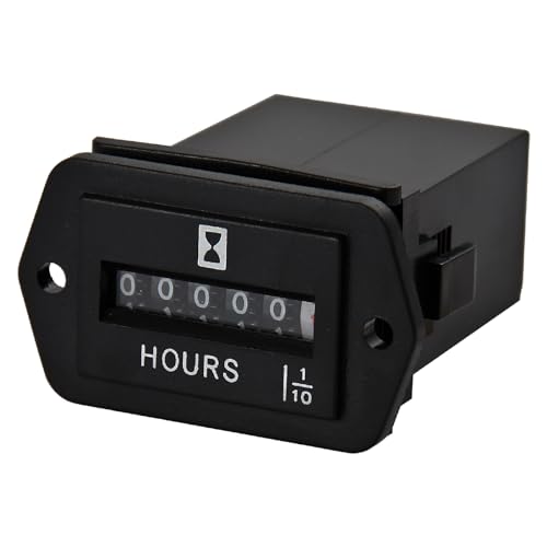 Jayron JR-HM002 AC 110-250 V mechaniczny licznik godzin pracy do urządzeń z napędem prądu przemiennego, takich jak wózek golfowy, generator, ATV, kosiarka i inne urządzenia zasilane bateriami