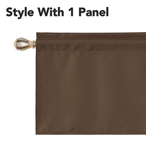 Deconovo Thermal Insulated Rod Pocket Window Valance - Energy Efficient And Light Blocking Design, Perfect For Any Small Window In Your Home, Stylish Brown Color, 42X18 In Size #TOP2