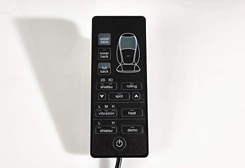 Close-up of the remote control for the Sharper Image Shiatsu Massage Seat Cushion.