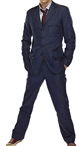 EU Fashions David Tennant Doctor Who Combinaison bleue, Bleu – Costume bleu Doctor Who, L