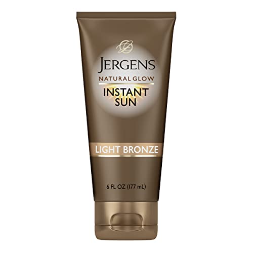 Jergens Natural Glow Instant Sun Self Tanner Moisturizer + Bronzer, Lightweight Sunless Tanner Moisturizer For A Sunkissed Natural Glow, Light Bronze, 6 Ounce #TOP10