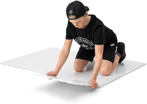 Better Hockey Extreme Dryland Flooring Tiles - Synthetic Ice Panels for Hockey, Professional Quality Training Aid for Shooting, Passing and Stickhandling -18-Tile Pack