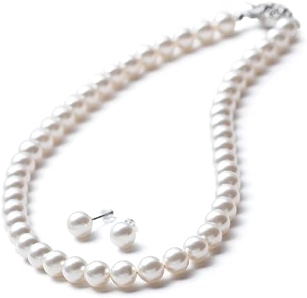 （13:30時点） [VOTRE COUTURE] パール ネックレス 高級国産 グランプレミアム 真珠 冠婚葬祭用 8mm 42cm ホワイト ピアス ブランド10年保証