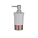 Produktbild axentia Seifenspender Riga-Pumpspender Leer-Seifenschaumspender 350ml-Flüssigseifenspender Fürs Bad-Lotionspender Chrom-Badutensilien Seifenbehälter, Keramik, Kupferfarben/Weiß, 8 x 8 x 18 cm