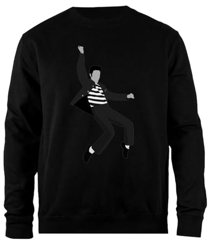 Sweat Elvis Presley noir coupe simple pullover mixte idéal pour vos soirées concert