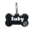 Dog Tags for Pets Puppy Personalised Hollow Tag for Dogs Cats Stainless Steel ID Tag for Puppy Cats Deep Engraved Dog Collar Tag with Any Text (Black Bown L)