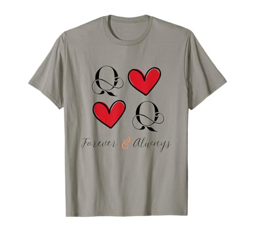 Photo de Q & Q - Initiales de couple, mariage, anniversaire, Mr & Mrs T-Shirt