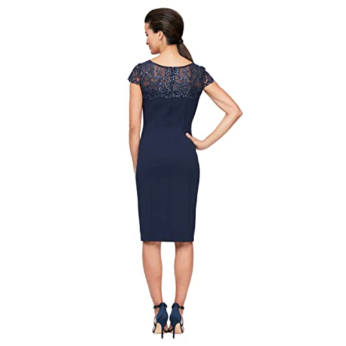 Image of Alex Evenings Women's Short Embroidered Cocktail Dress, Wedding Guest (Petite and Regular Sizes)