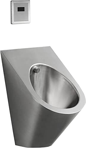 自動洗浄機能付きインテリジェント壁掛け式ステンレス製小便器 - 学校やショッピングモールに最適 コンパクトなデザインでスペースを有効活用
