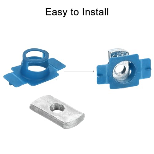 QUARKZMAN 60 Stück Nutensteine Nut, M10x1.5mm Hammermutter Hammerkopf Befestigungsmutter T Nutmuttern Sortiment Kit für Aluminiumprofil Extrusionsschlitz Schiene