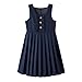 Girls Preppy Style Pleated School Uniform Dress Cute Knee Length Sleeveless Jumper Dress for Kids 3-15 Years
