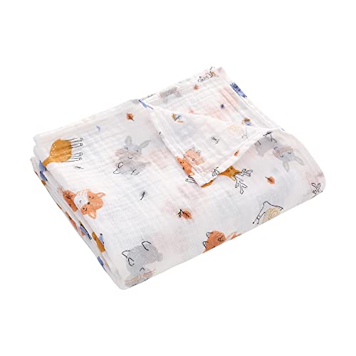 Miracle Baby Musselin Babydecke Sommer für Babys Kinder dünne atmungsaktive Sommerdecke Puckdecke Baumwolle Mädchen Junge 110x150cm