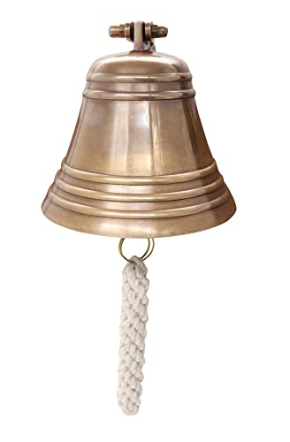 5" Solid Antique Brass Bell Quality Marine Wall Mounted Ship Hanging Bell Perfect For Dinner, Indoor, Outdoor, School, Bar, Reception, Last Order & Church By The Metal Magician #TOP2
