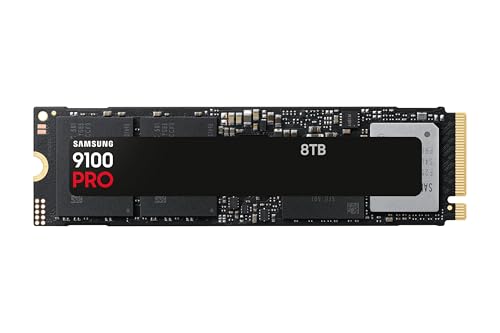 Samsung SSD Interne 9100 Pro, NVMe 2.0 PCIe 5.0x4, Capacité 8To, Vitesse de Lecture jusqu'à 14...
