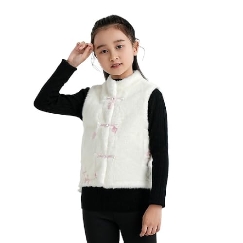 Chinese New Year autumn and winter stand collar vest for girls printed fashionable jacket