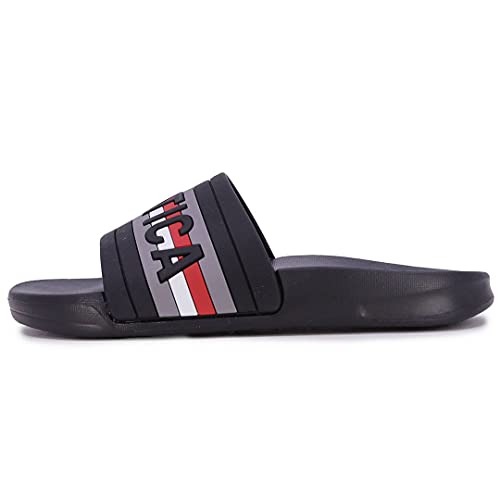 Nautica Kids Girls Youth Slip-On Sandal Athletic Slide Big Kid Little Kid-Diamoni-Black Red-4