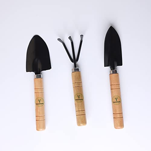YoursPlants 3pcs Wooden Gardening Tool Set (Beige)
