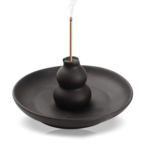 yotutun Soporte de Incienso, 3 en 1 Porta Incienso de Cerámica Quemador con Cenicero Varillas para Incienso de Cono de Bobina de Palo para Sala de Yoga Oficina Casa