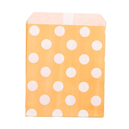 Large White Polka dots on Peach Coloured Paper Bags x100