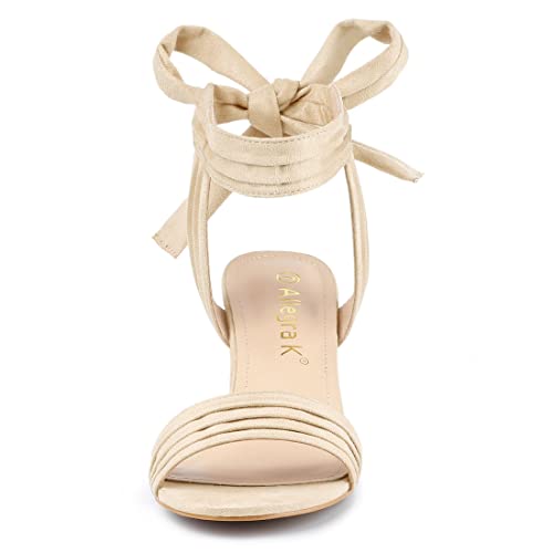 Image of Allegra K Women's Open Toe Ankle Tie Back Block Heels Sandals