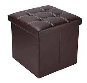 Whitecloud TRANSFORMING HOMES Portable & Foldable Storage Stool for Living Room 38x38x38cm (731) Brown