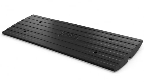 Pyle Car Driveway Curbside Bridge Ramp - Heavy Duty Rubber Threshold Curb Ramp Used for Loading Dock Garage Sidewalk Truck Scooter Bike Motorcycle Wheelchair Mobility Other Vehicle - Pyle