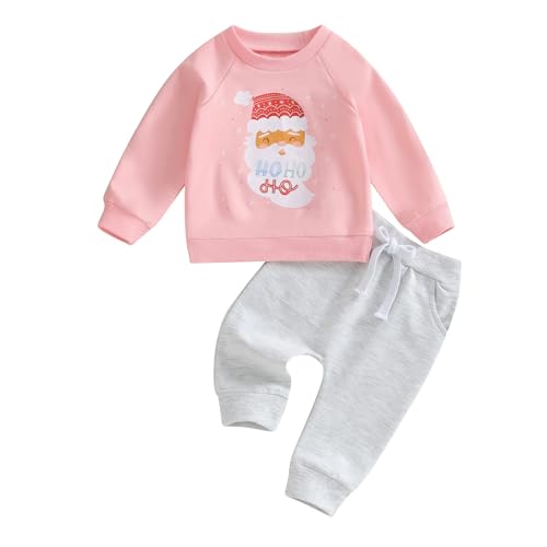 MAYUMMPY Baby Boy Girl Christmas Clothes Letters Print Sweatshirt My First Christmas Outfit Xmas Pants Set Fall Winter 2Pcs