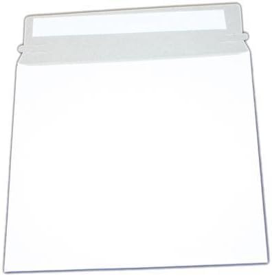 Large White Cardboard CD Mailer 6" X 6-3/8" with Adhesive Flap - 50 Pack