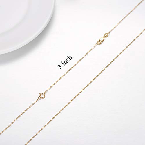 14K Yellow Gold 2" 3" 4" Necklace Chain Extender, Dainty Durable Strong Removable Chain Extender for Gold Necklace Bracelet Jewelry2