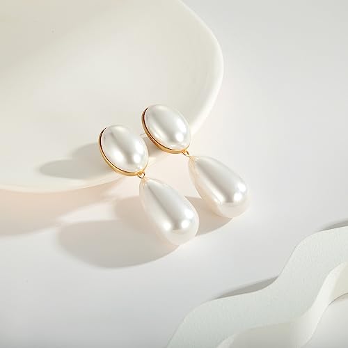 Pearl Drop Earrings for Women Vintage Statement Gold Pearl Dangle Earrings Chunky Earrings Fashion Jewelry4