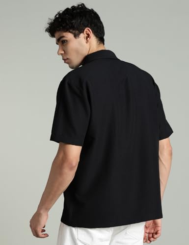 Image of FYLTR Men's Solid Casual Textured Shirt - Half Sleeves | Shirts for Men | Summer Shirt | Regular Fit