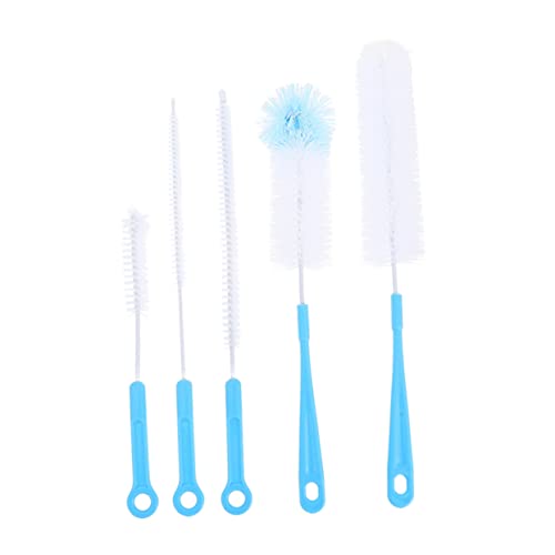 OATIPHO 5 Piezas Cepillos para Limpiar Biberones Botellas de Agua y Cepillo Multifuncional para Biberones para Limpieza Profunda y Difíciles de Color Azul