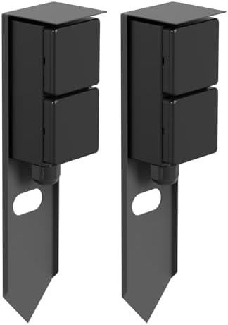 ledscom.de 2X Garten Steckdosensäule PIWI mit Erdspieß für außen, IP44, 2-Fach, Edelstahl, anthrazit, eckig, 30 cm
