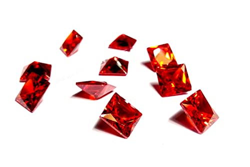 Oxyde de zirconium carré orange pour sertissage et serti griffes