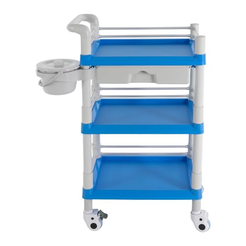 Djoaiuyf MR2GOB Salonwagen Blau mit Abfalleimer