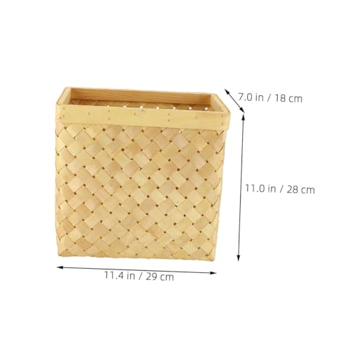 Caneca de Basura Vintage de Mimbre Beige Estilo Japonés miniatura 2