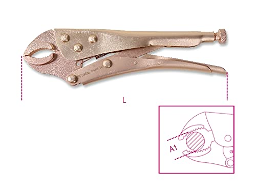 Beta 1052BA 240 - Pinze regolabili autobloccanti ganasce concave,antiscintilla