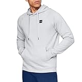Under Armour Men's Rival Fleece Hoodie, Halo Gray (014)/Black, Large