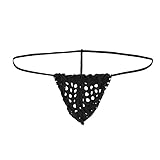 String Tanga sexy Unterwäsche Herren Transparent Netz String Unterhose Reizvolle Jockstrap Brief Slip T-Back Thong Mini Wrestling Unterwäsche Durchsichtige Bikini G-Strings (Schwarz,L)