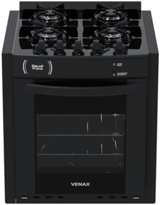 Fogao A Gas De Embutir Gaudi Prisma Vitreo Bl 4q Preto Gas Glp