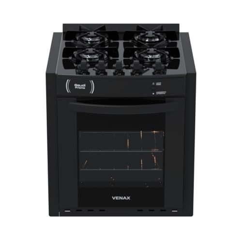 Fogao A Gas De Embutir Gaudi Prisma Vitreo Bl 4q Preto Gas Glp