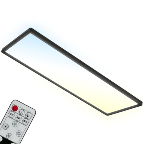 BRILONER - LED Deckenlampe flach mit Fernbedienung, indirektes Licht,...
