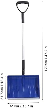 Snow Shovel Lightweight & Portable Detachable with Large Capacity, Emergency Snow Removal Tool for Outdoor, Driveway, Car, Garden and Camping (Blue)