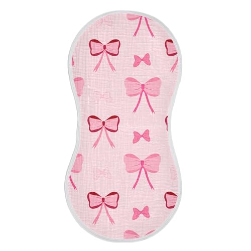 xigua Bows Muslin Baby Burp Cloths Set of 4, Super Soft & Absorbent Burping Rags, Cotton Burp Clothes Shower Gift for Newborn, Baby Girls and Boys