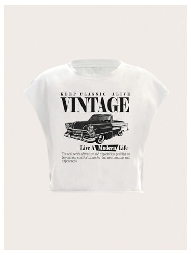 Women's Plus Size Letter Car Graphic Tees Short Sleeve Crew Neck Crop Tops Summer T Shirt3