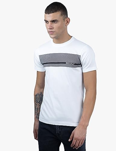 Image of Revolt Streetwear SINDICATE Men Revolt Men's Casual Round Neck 100% Cotton T-Shirt - with Graphic Print, Logo Branding (Coconut Milk, M)