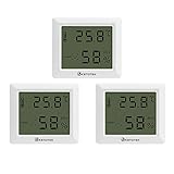 KETOTEK Digital Hygrometer Thermometer 3 Stück Thermo-Hygrometer Innen Raumthermometer Luftfeuchtigkeitsmesser Zimmerthermometer für Innenraum Babyraum Wohnzimmer Büro