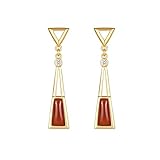 Nombre: aretes con incrustaciones de ágata roja