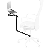 VIVO Office Chair Mounted 12 x 9 Inch Laptop Tray, Ergonomic Tilt, Full Motion 360 Degree Rotation, Black, MOUNT-KB08CL